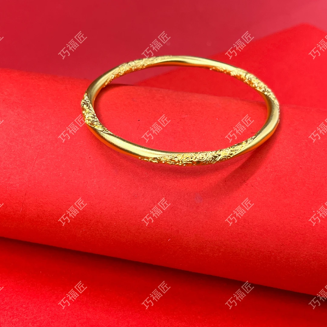 足银手镯 祥云莫比乌斯手镯闭口 时尚复古镯子精美