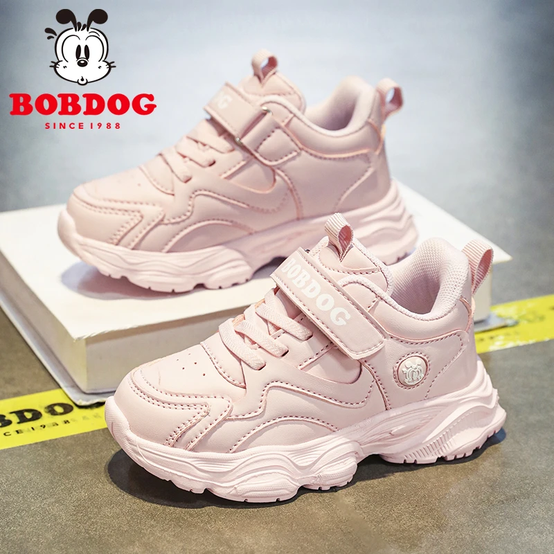 巴布豆女童老爹鞋秋冬新款6-12岁潮款中大童学生皮面儿童运动鞋女