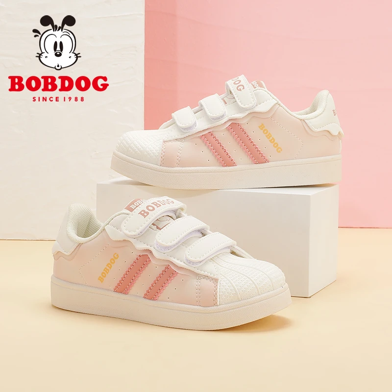 巴布豆女童板鞋春秋款2024新款中大童软底网面透气女宝儿童小白鞋