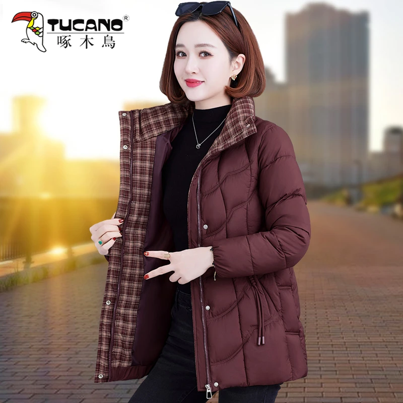 【官方品牌】啄木鳥加厚保暖棉衣棉服女士2026冬季新款休闲时尚棉袄