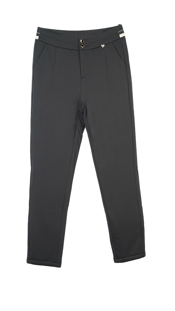 依仙圣姿品牌冬季专柜新品加厚绒铅直裤化纤小直筒Y35H0159款