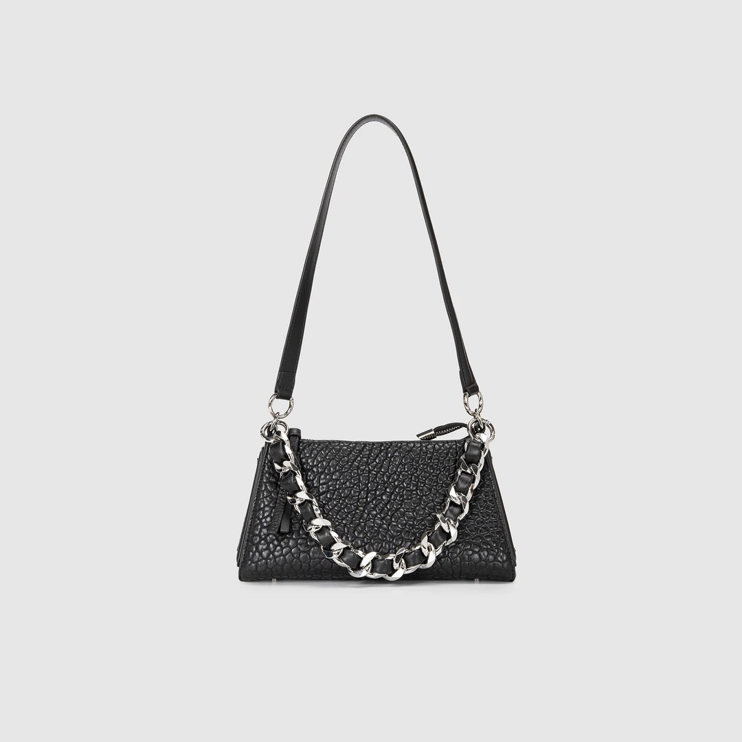 Discover Revive新款时尚单肩腋下三角设计包包腋下包E841-黑色