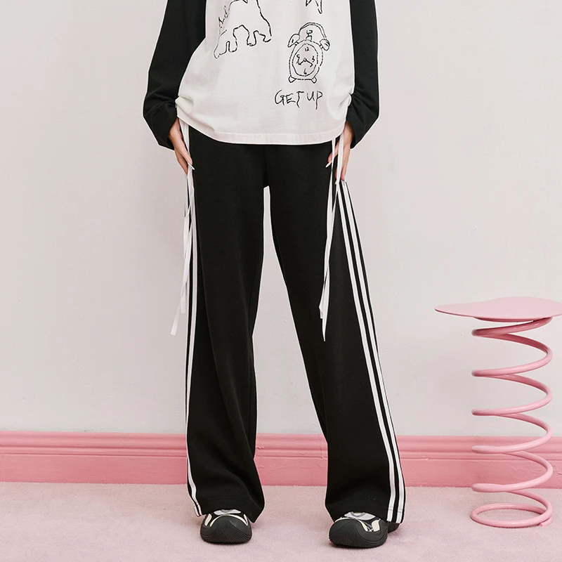 玛速主义夏季宽松阔腿休闲裤2025新款时尚百搭运动裤直筒显瘦长裤