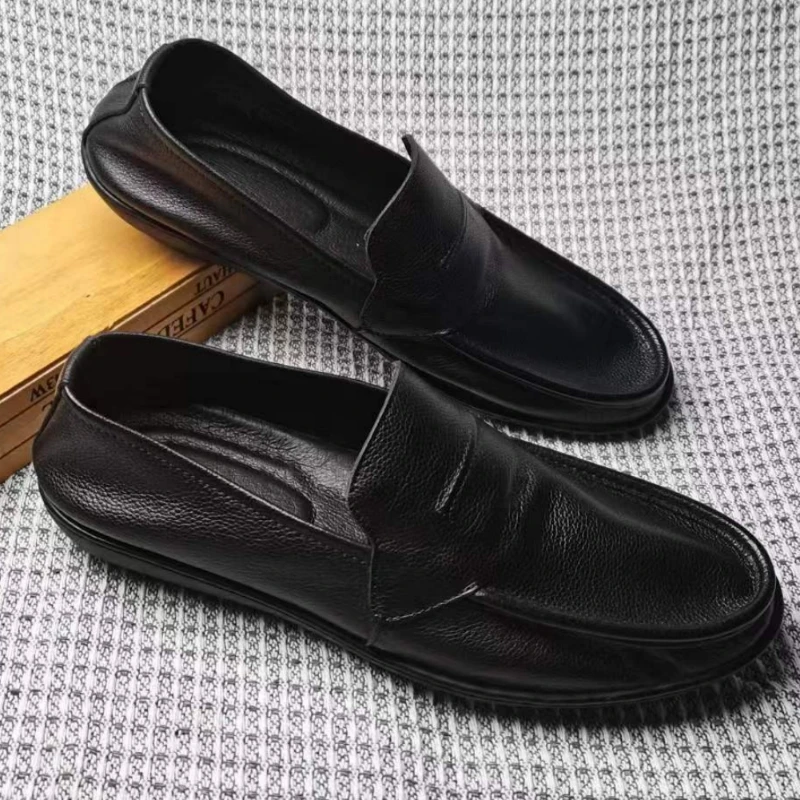 男鞋真皮皮鞋软底休闲鞋百搭豆豆鞋乐福鞋时尚商务单鞋懒人鞋鞋子