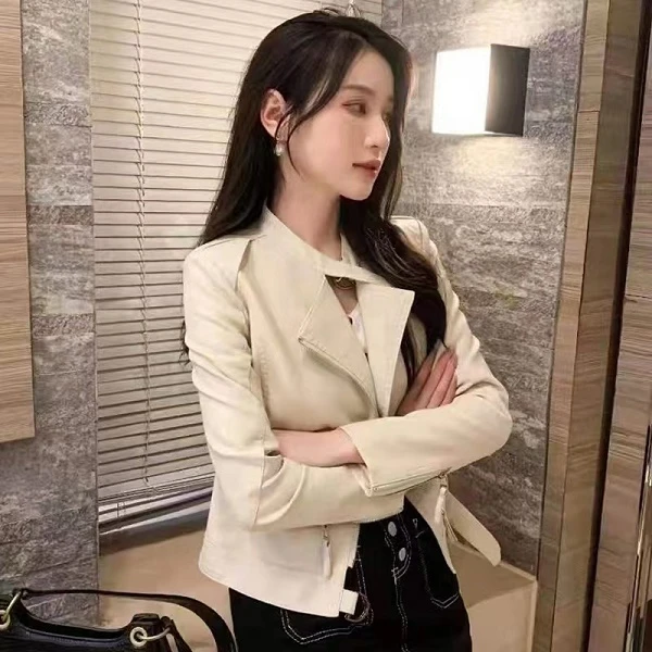 女士皮衣外套修身显瘦气质款2024女外套7719