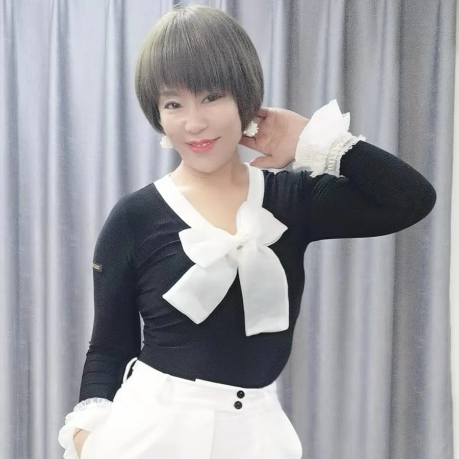 【浩婷雪娟舞服】蝴蝶结连体衫