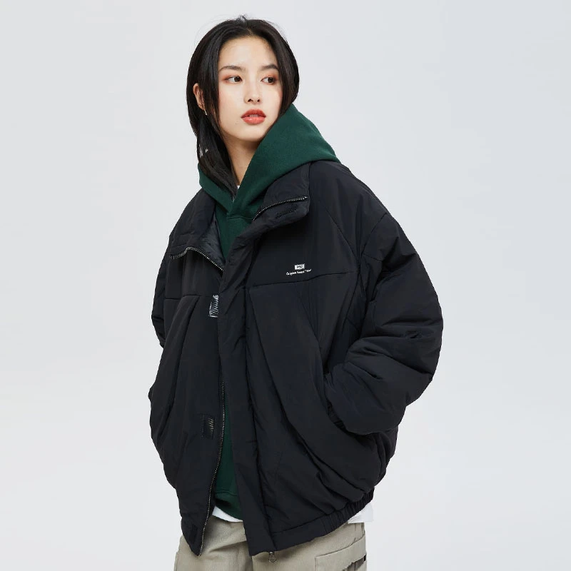 PSOBrand立领棉服男潮牌短款冬季棉袄加绒加厚保暖棉衣外套PS3199