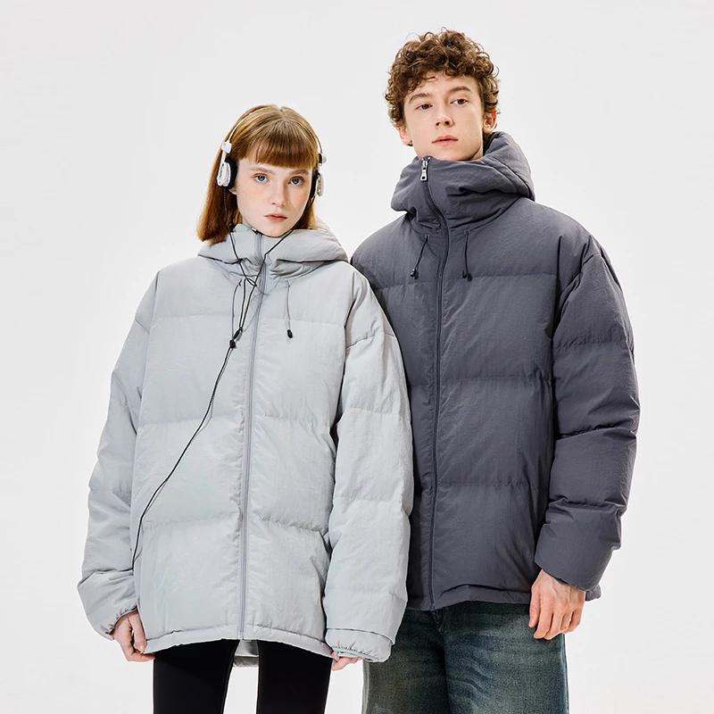 PSOBrand尼龙梭织风衣纯色连帽裥行羽绒服情侣保暖冬季户外PYR017