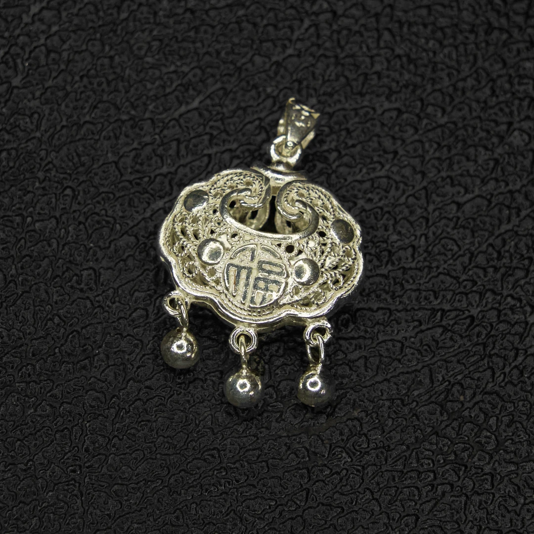 吊坠足银 【金展珠宝】足银 福锁吊坠  赠送一条黑绳