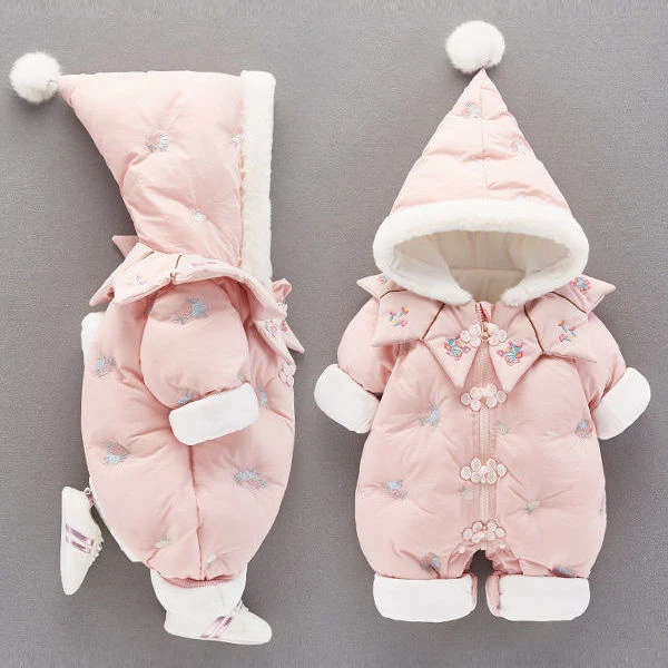 童装潮款Y女婴衣服秋冬套装宝宝连体冬装可爱公主婴儿冬季加厚服