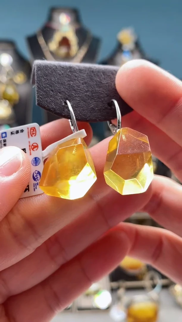 【闪购商品】琥珀耳饰未镶嵌耳环