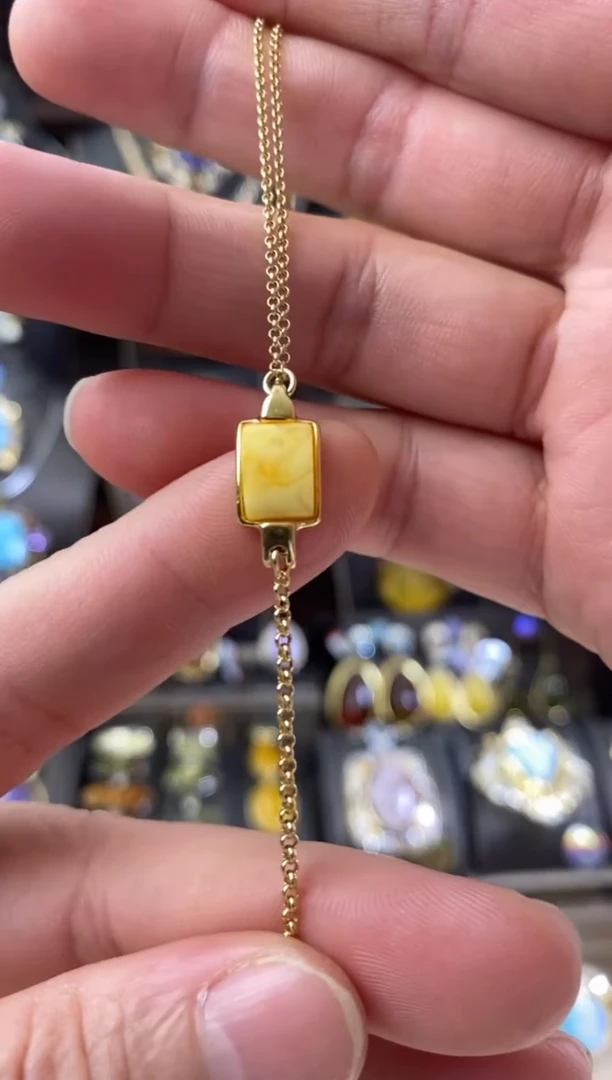 【闪购商品】琥珀手链银S925镶嵌手链
