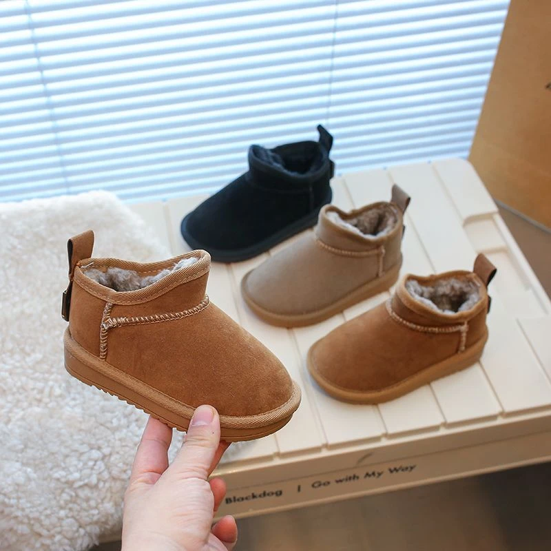 儿童雪地靴2023年冬季新款加绒加厚小童棉靴男童大棉鞋子女童冬鞋