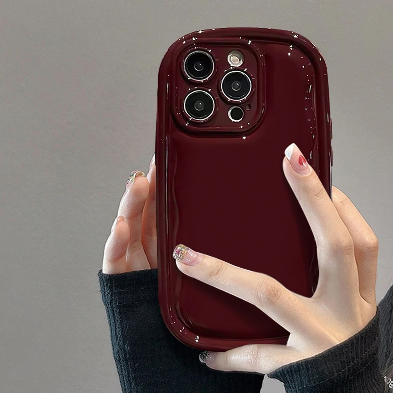 新款酒红色苹果13手机壳iPhone15高级14promax防摔11复古12全包软