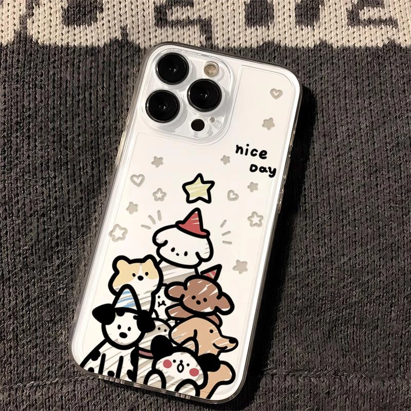 圣诞小狗苹果华为vivo小米oppo荣耀手机壳iPhone13透明14创意15软