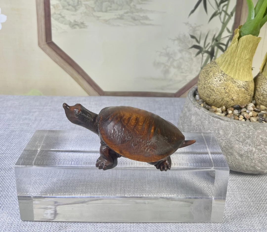 小叶黄杨木仿古做旧（甲鱼）手把长度10高度4怀旧复古工艺