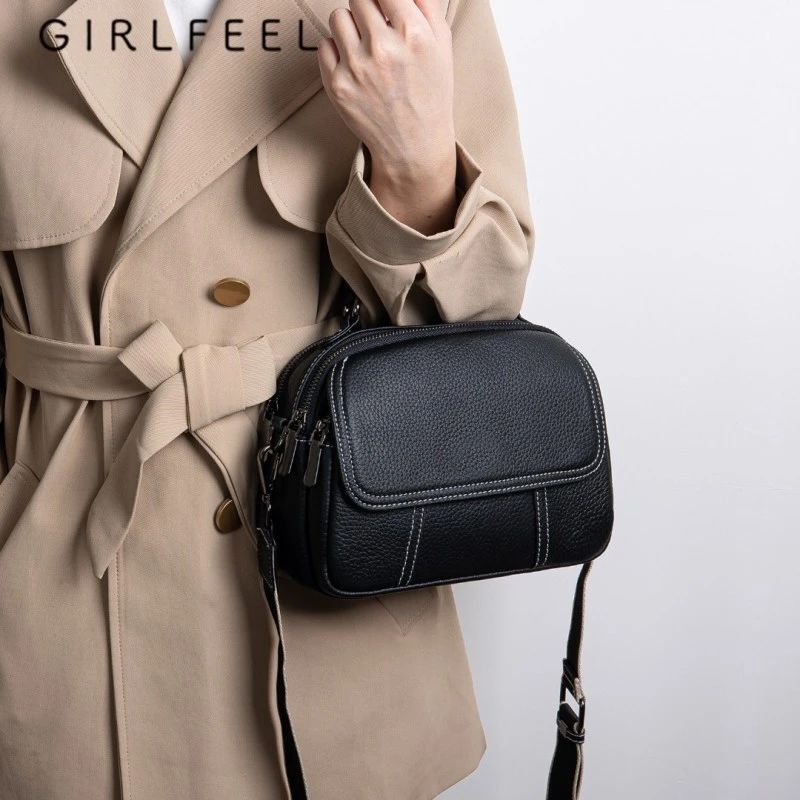 girlfeel/歌菲妮新款潮时尚手提包斜挎包百搭单肩包轻奢真皮女包