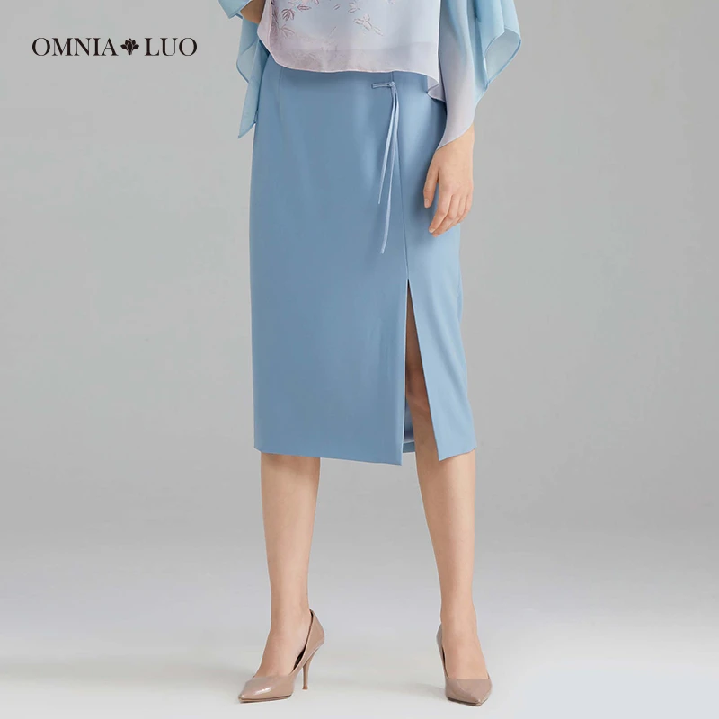 欧柏兰奴【商场同款】2023年夏新款优雅开衩流苏中高腰一步裙长裙1