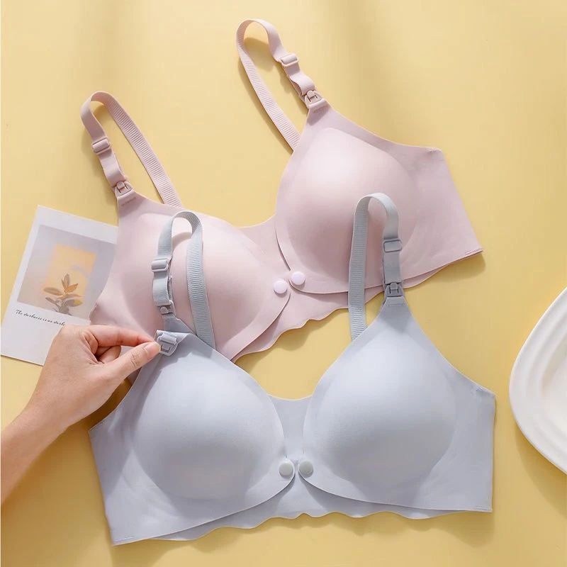 哺乳内衣怀孕期夏季舒适母乳无钢圈聚拢专用无痕哺乳内衣聚拢专用