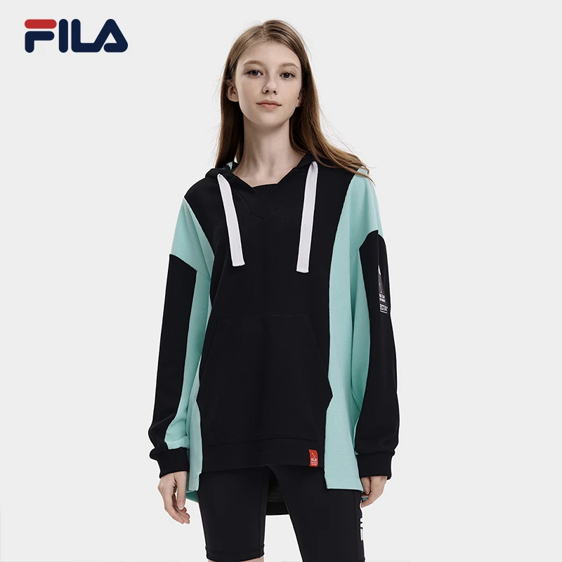 Fila/斐乐连帽卫衣2023秋季运动户外宽松撞色长袖上衣F11W339207