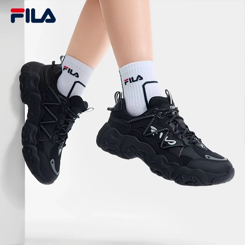 【猫爪6代】FILA 斐乐复古运动鞋2025夏款网面透气鞋休闲厚底老爹鞋