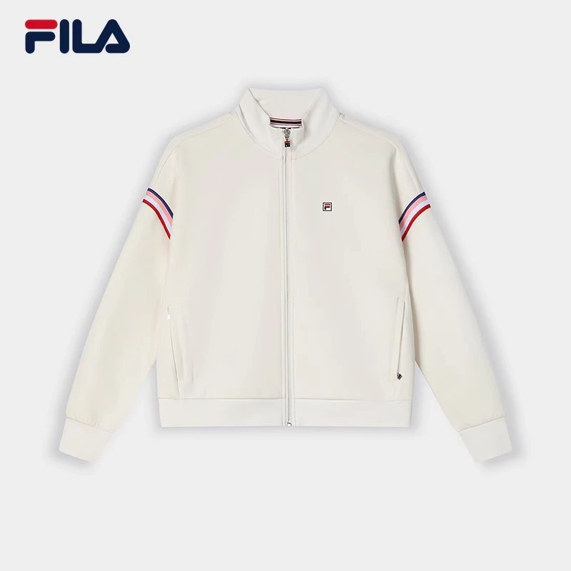 Fila/斐乐女士针织长袖外套2025春新款休闲舒适立领F11W411501