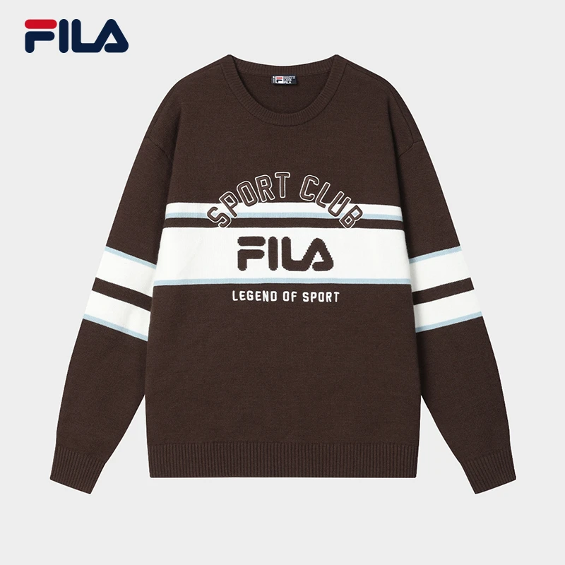 Fila/斐乐卫衣秋季时尚宽松圆领撞色潮流运动编织衫 F11M419401