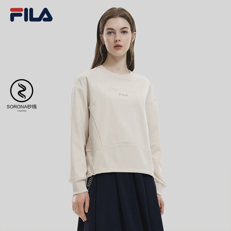 Fila/斐乐女【经典亮钻小标】宽松运动百搭舒适休闲卫衣 F11W334204