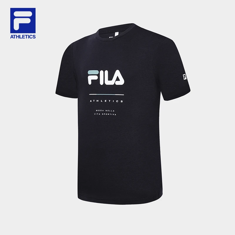 Fila/斐乐男速干T恤夏季基础简约运动健身圆领速干上衣