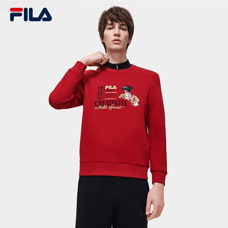 Fila/斐乐男子保暖卫衣秋季新款时尚简约针织套头衫F11M318202