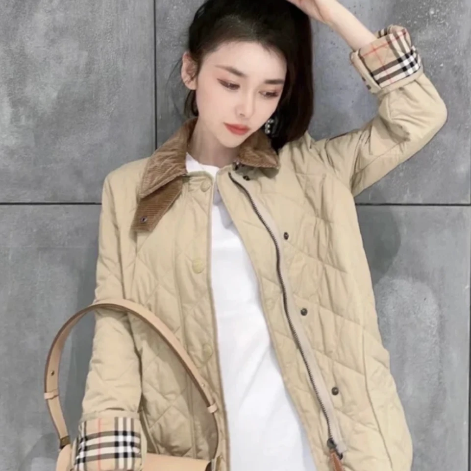全新未使用 BURBERRY/博柏利 经典温控夹克 棉服 女款 蜜色 秋冬