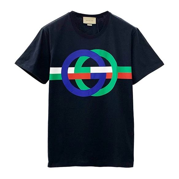 全新未使用 GUCCI/古驰 锁扣印花圆领短袖T恤 男女同款 夏季 经典