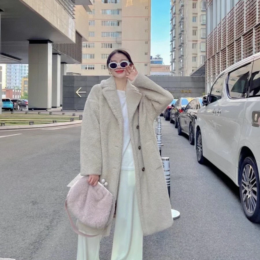 全新未使用  MaxMara VEBER 沙色短款单排扣羊绒大衣秋冬时尚气质