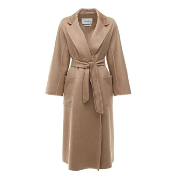 全新未使用 MaxMara Labbro系列 水波纹羊绒毛呢大衣 长款时尚