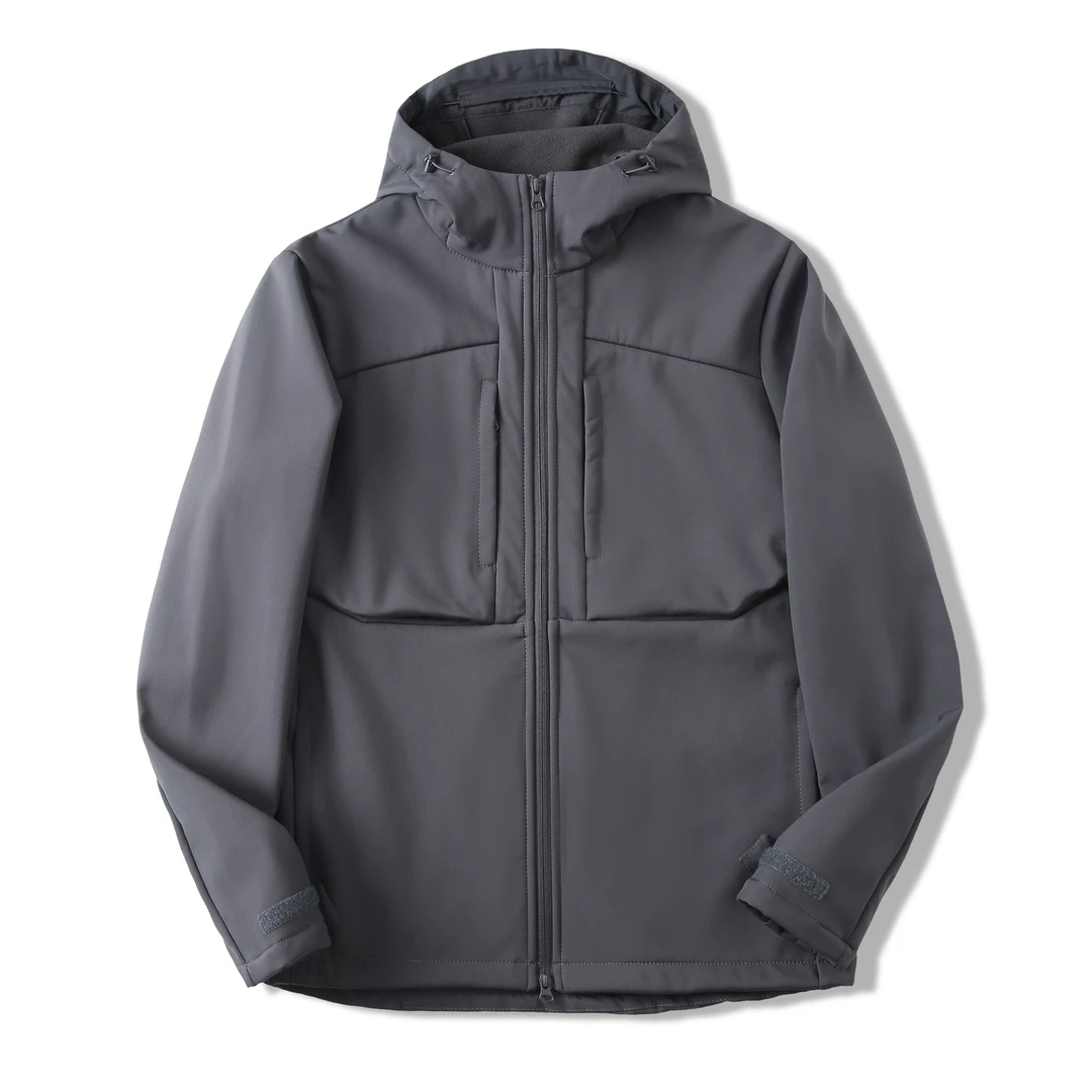 秋季新款冲锋衣登山服男装男士休闲防水透气连帽弹力户外运动夹克