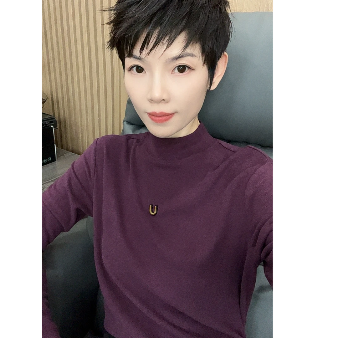 2024冬季新款石墨烯德绒修身高领长袖双面绒弹力打底衫洋气上衣