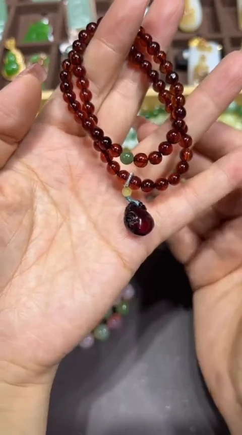 【闪购商品】琥珀颈饰未镶嵌拍一发一,多样性发货5-6