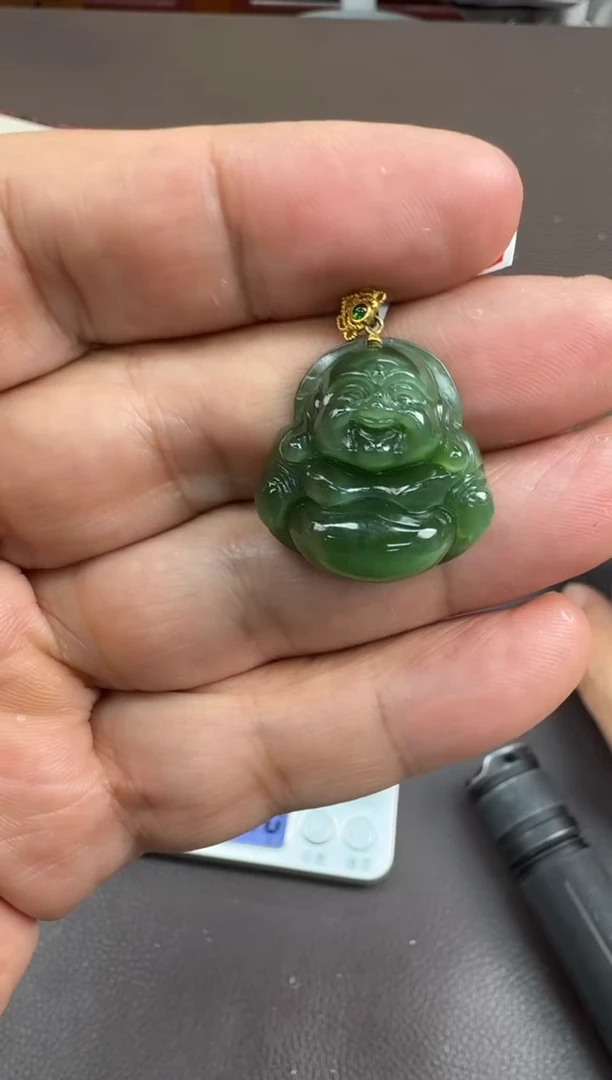 【闪购商品】和田玉挂件18K金镶嵌挂件