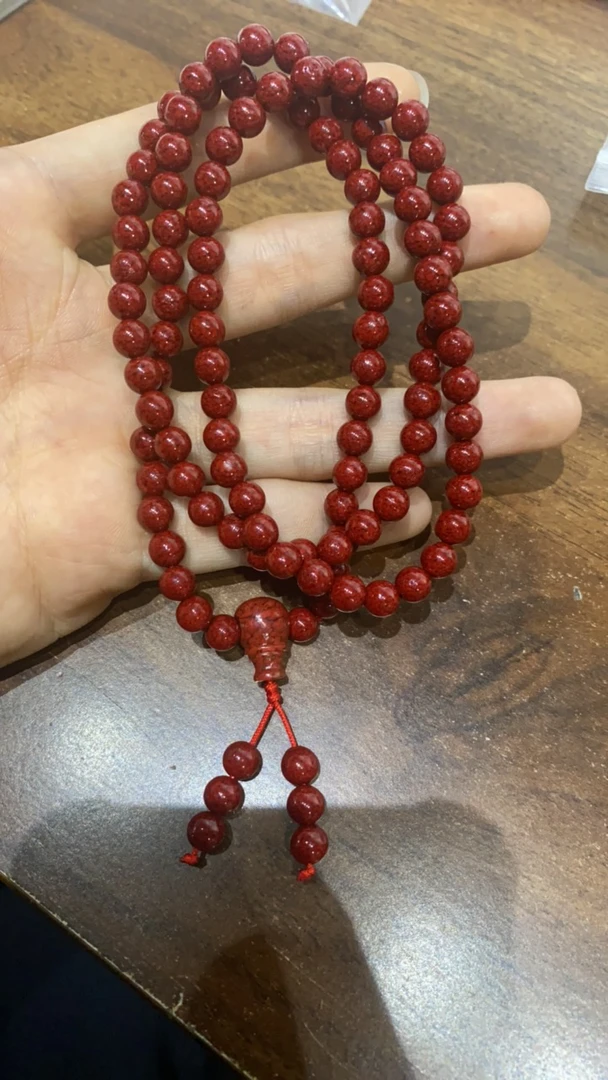天然辰砂朱砂三通卡6多圈108颗手串  多样性发货  399