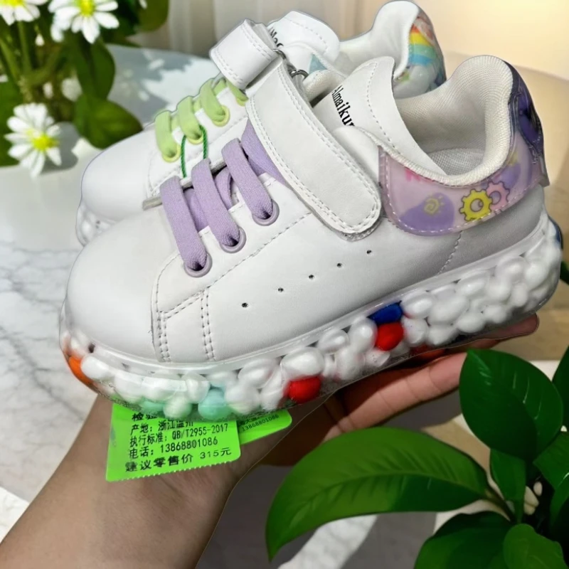 【宝妈专享】27769爆米花麦昆小板鞋 春秋男女童 魔术贴板鞋