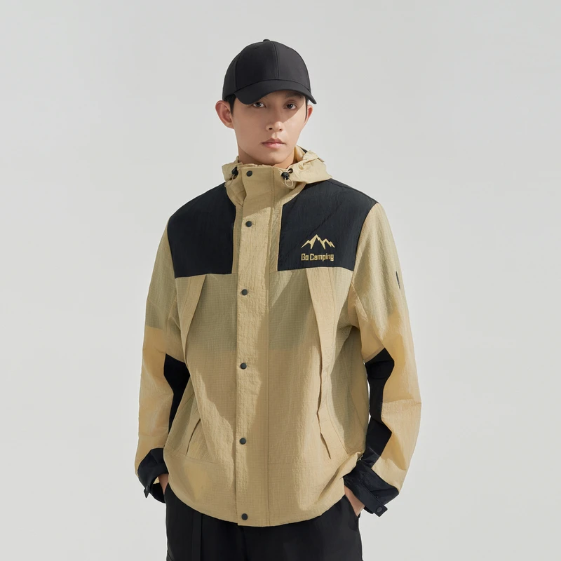 【UPF100+】波司登2024夏情侣户外露营运动宽松撞色防晒服B40522120