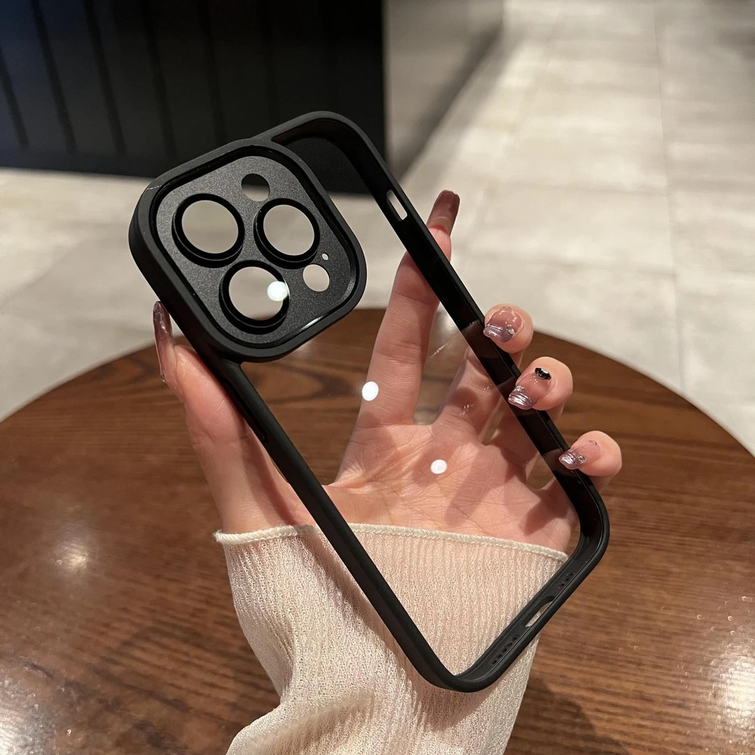 新款iPhone15手机壳透明高级感带镜头膜苹果14proMax全包13硬壳12