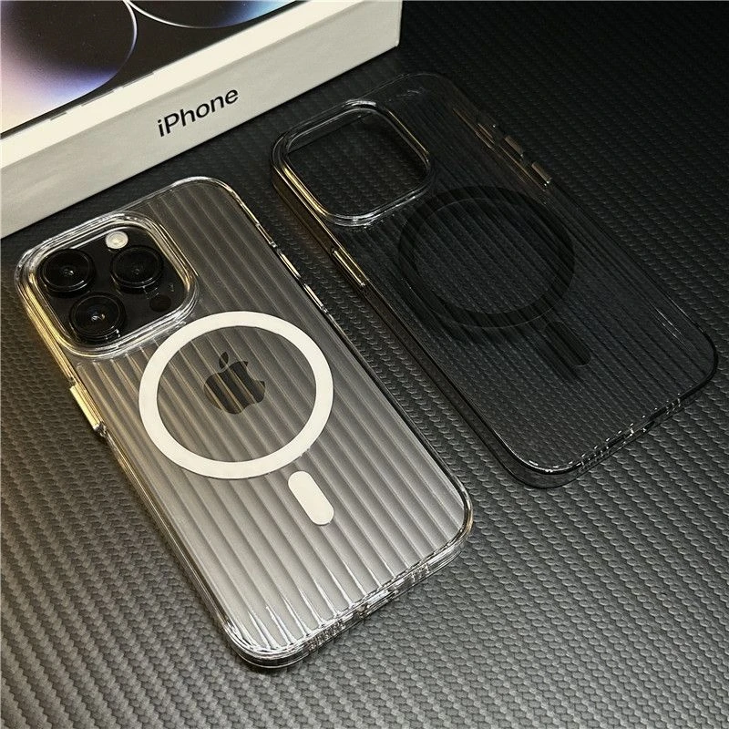 新款苹果14透明手机壳13pro超薄高级冰雾磨砂14max全包磁吸壳适用