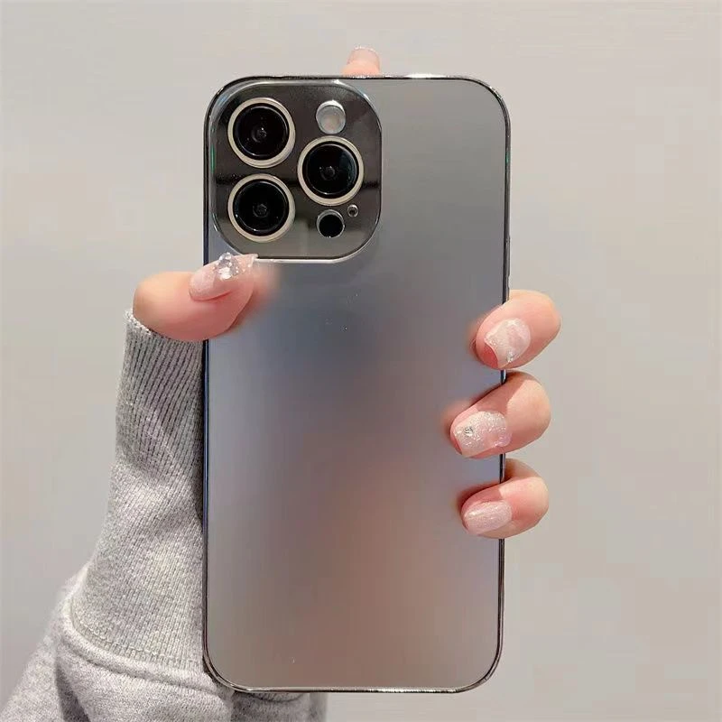 高级感苹果15/14/13纳米AG磨砂自带镜头膜iphone13promax手机壳11