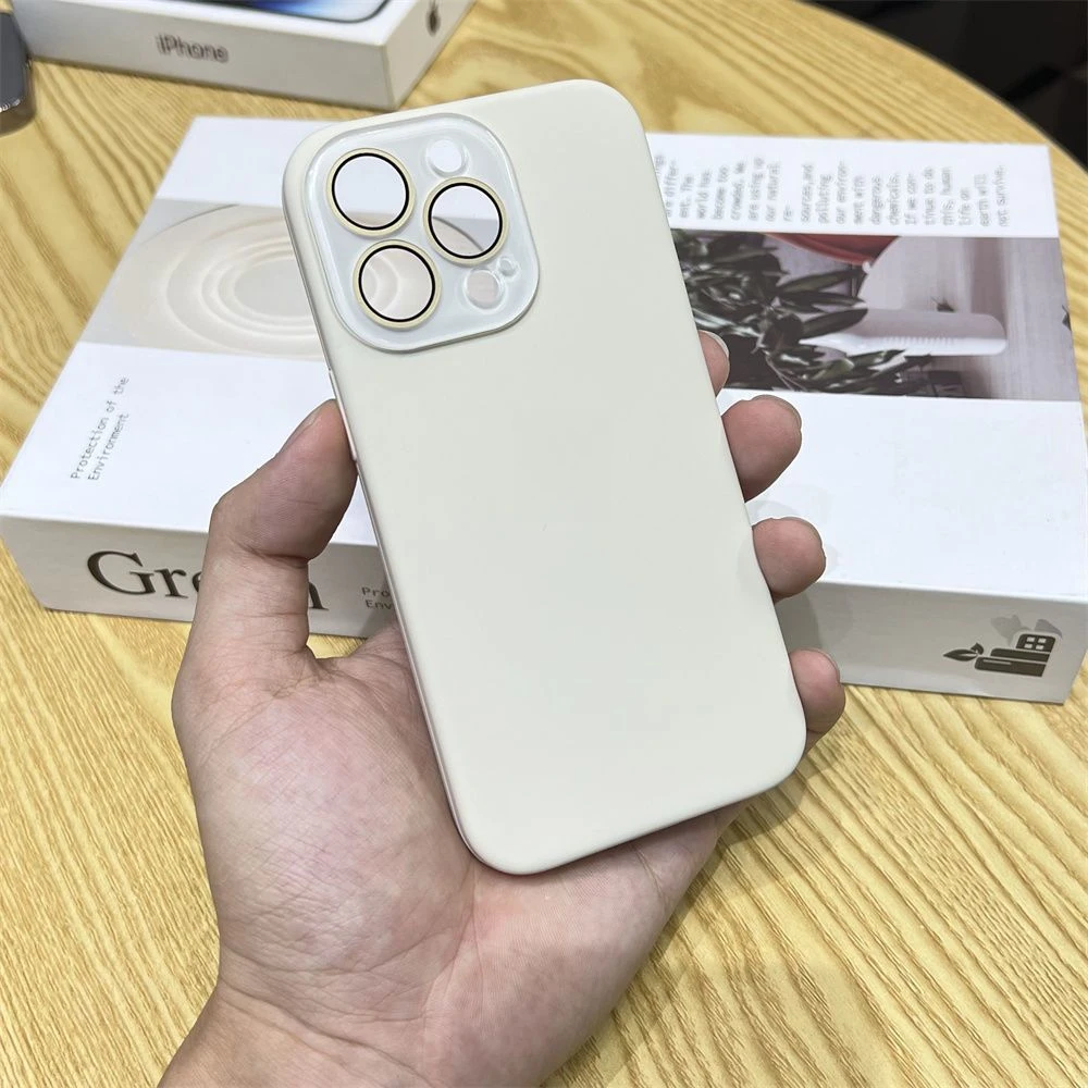 液态硅胶iPhone15手机壳带镜头膜纯色苹果14promax全包防摔13/12