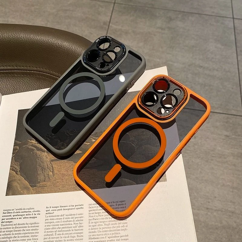 金属镜框透紫黑苹果15pro手机壳新款iPhone14Promax高级感13/12硬