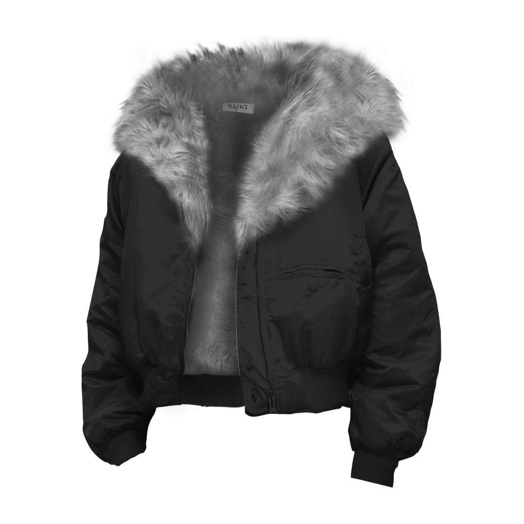 PAIKI「塞勒斯帝国」雪狼 座山雕毛领连帽空军夹克秋冬bomber外套男