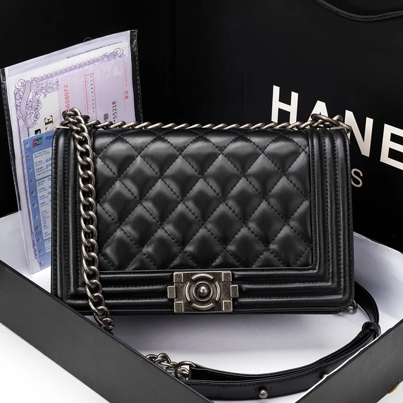 小香风菱格链条包高级感真皮包包女士2025新款秋冬轻奢小众斜挎包