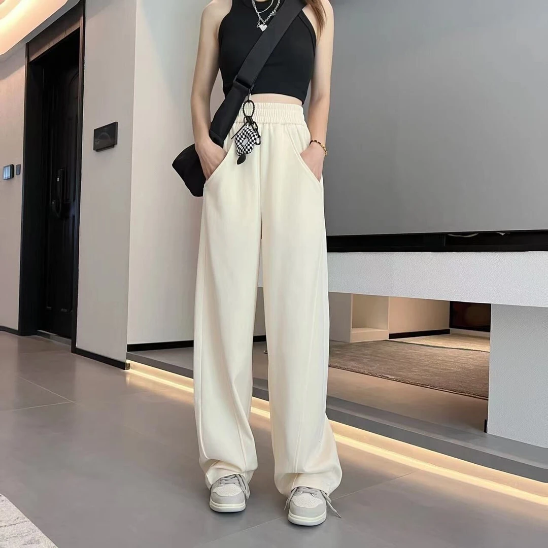 美式微香蕉裤2023款女高腰宽松卫裤直筒阔腿裤运动裤爵士舞裤子潮