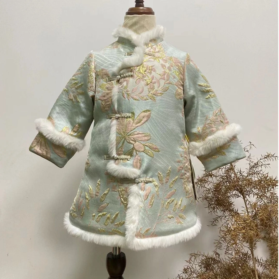 女宝高定金枝玉叶旗袍国风冬季冬款加厚棉服